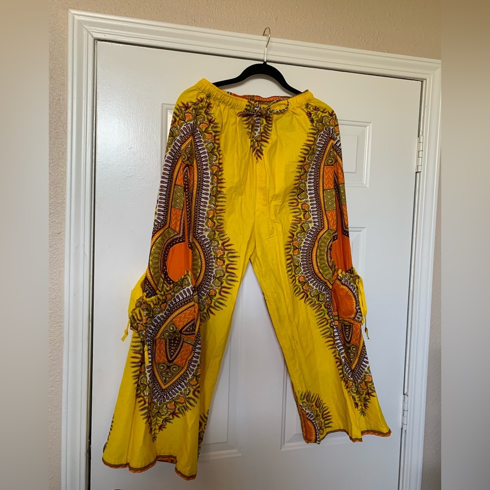 Boho Wide Leg Pants With Large Pockets 🌴